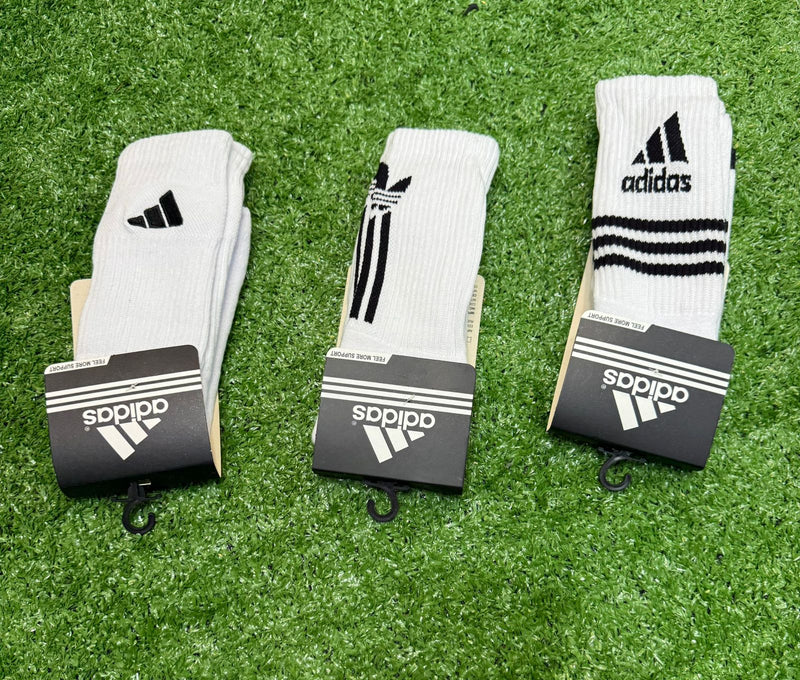 Kit com 3 meias Adidas 100% algodão